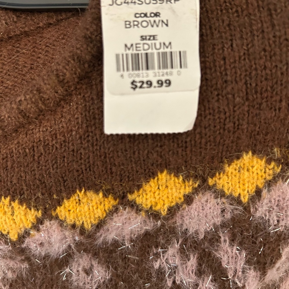 Juniors’ SO Shine Fair Isle Cropped Sweater - Picture 3 of 4